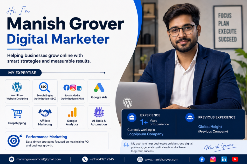 Manish Grover Digital Marketer